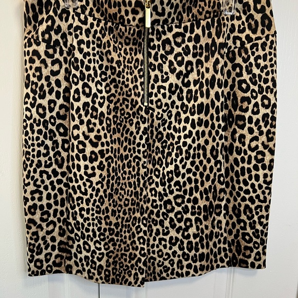 Chic Michael Kors Leopard Animal Print Pencil Skirt - Picture 2 of 5